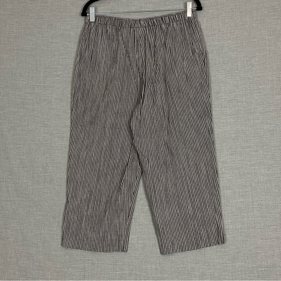 TanJay Capris Elastic Waist Checkered Seersucker Sz 12 Loose Fit - Picture 3 of 6